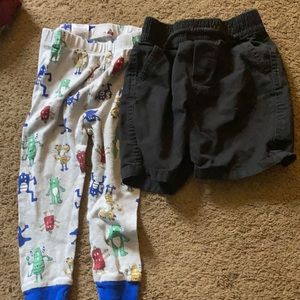 1 pair pajama pants, 1 pair shorts.